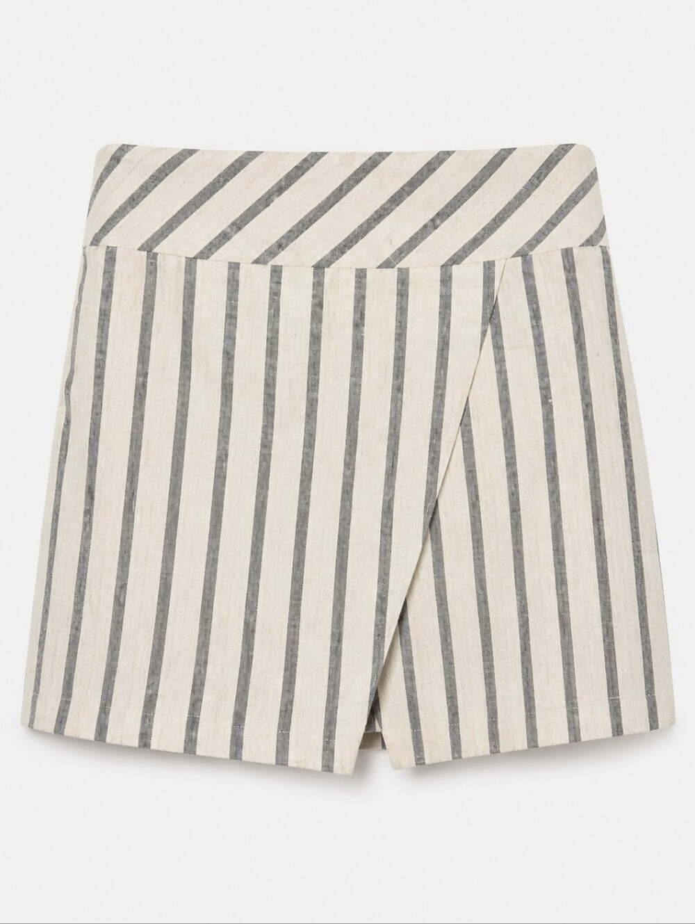 J.Crew Linen Crossover Wrap Skirt - Striped Fashion Staple